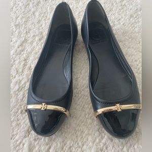 Black & gold Tory Burch flats
